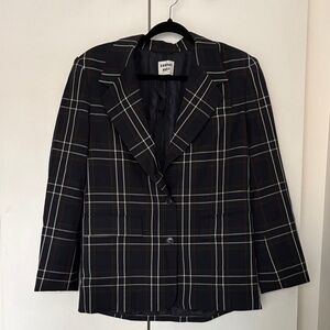 Women's Navy Plaid Blazer